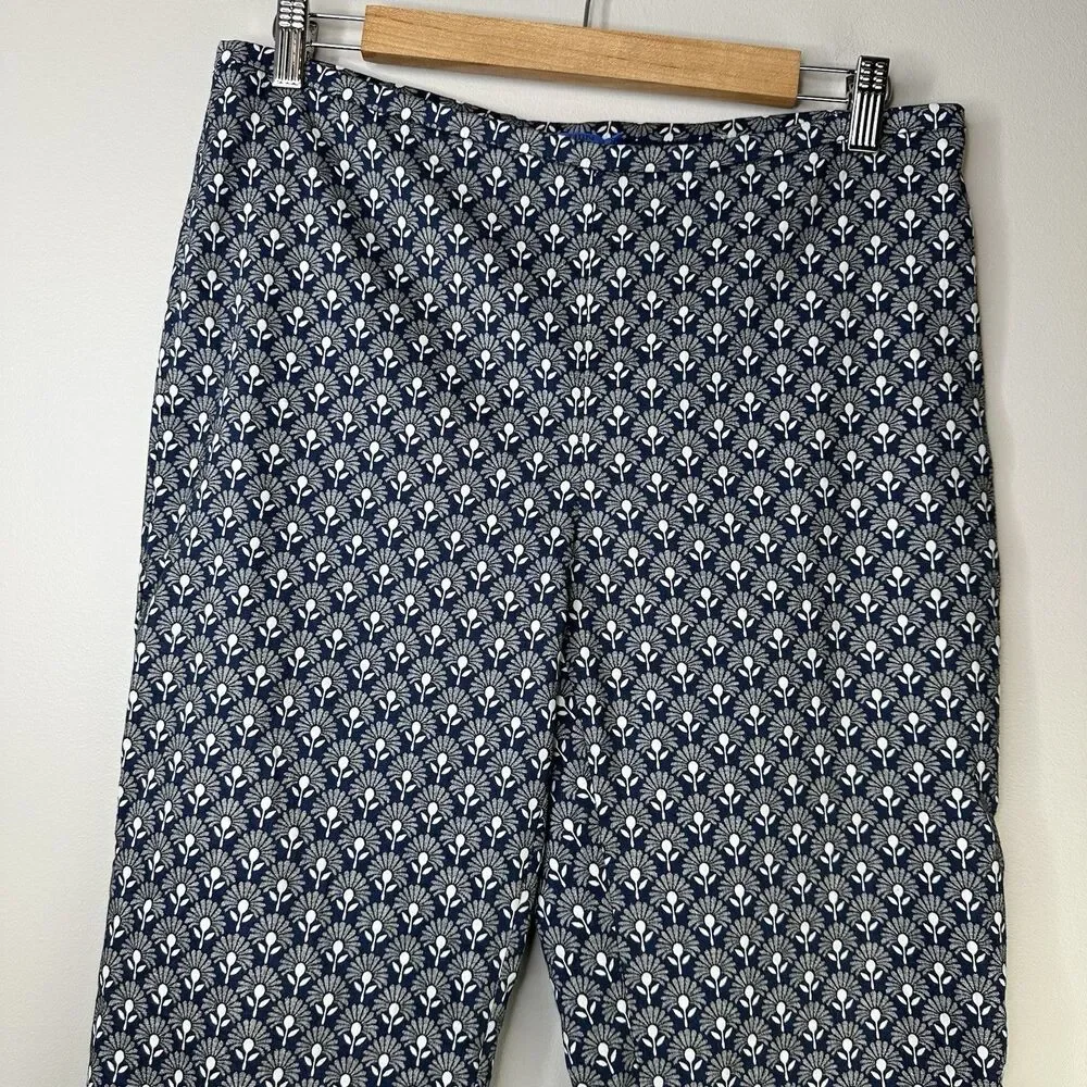 J. McLaughlin Pants Women Size 10 Stretch Art Deco Floral Print Casual Vacation - Picture 7 of 7